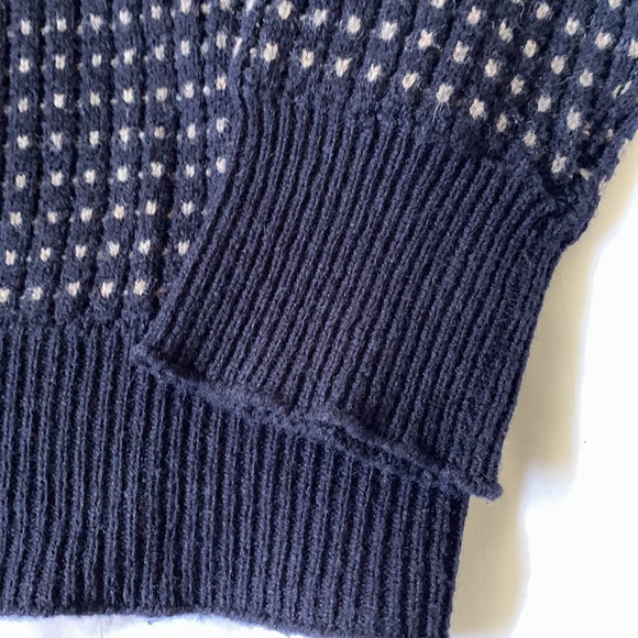 J Crew navy/grey slim cut lambswool raglan sleeve crewneck unisex EUC - Picture 4 of 6